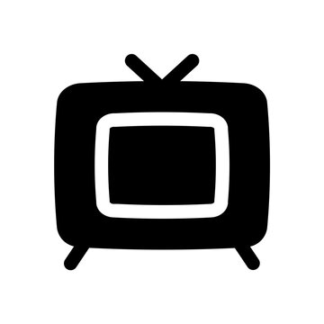 Vintage Television Set Isolated on White Background Minimalist Illustration
