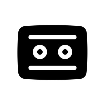 Minimalist Cassette tape icon glyph style