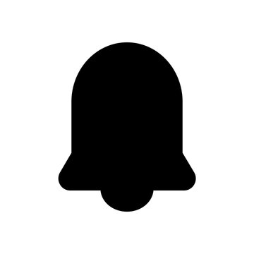 Minimalist Black Notification Bell Icon on White Background Vector Illustration