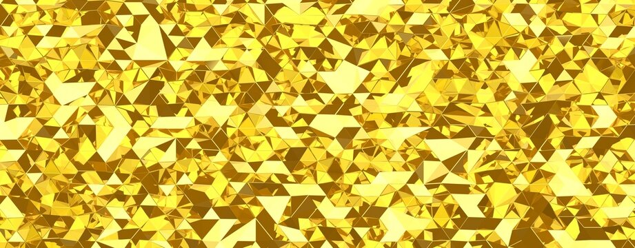 Abstract shimmering golden geometric pattern. Textured background with luxurious sparkling facets.