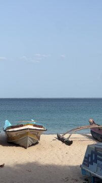 Trincomalee Natural Harbour Sri Lanka, Sailboats on Calm Turquoise Sea