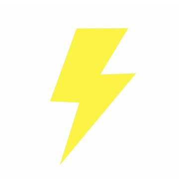Simple Yellow Lightning Bolt Icon Vector Isolated on Light Background