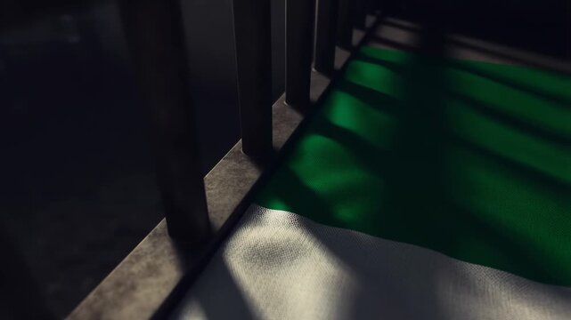Nigerian Flag Behind Prison Bars Illustrating Restricted Freedom