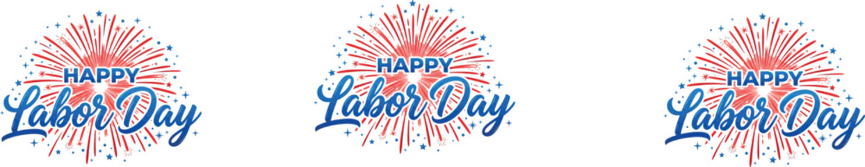 Labor day celebration festive fireworks and typography for holiday sales marketing campaigns © MDRaiyanulislam