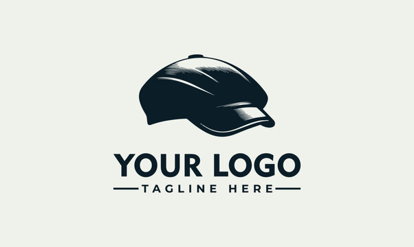 Vintage flat cap headwear newsboy cap illustration vector logo for apparel brand