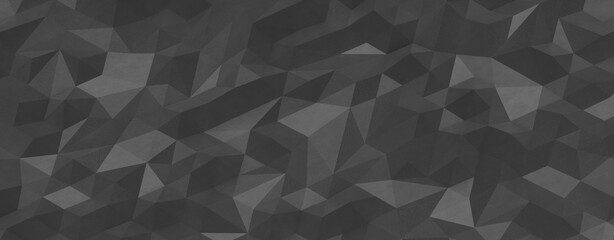 Fototapeta premium Abstract dark geometric polygon background pattern with textured facets and shades.
