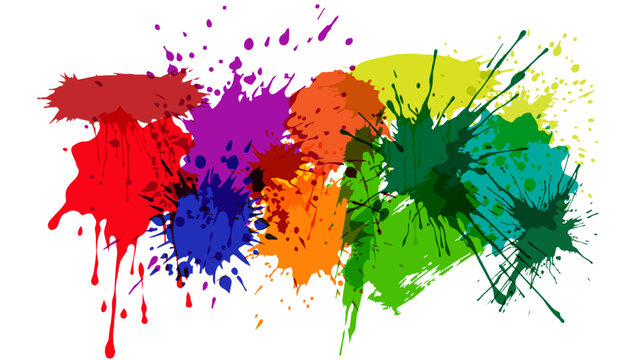 colorful paint splashes, vector file
