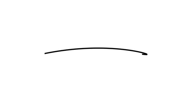 Red brush stroke underline animation 4K video. Textured hand-drawn curve line overlay for text emphasizing, title marking, and highlighting on a isolated white background