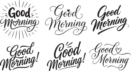Collection of good morning typography and calligraphy designs © Mohammad Abdul Aziz