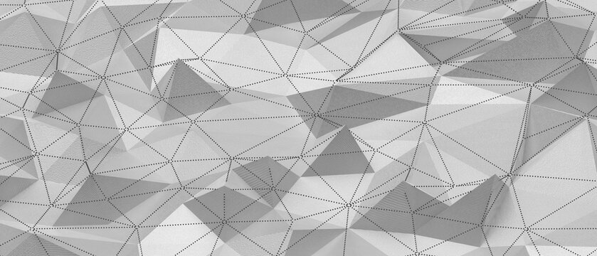 Seamless abstract geometric network structure with textured surfaces and subtle shading.