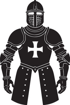 Knight templar armor, black and white