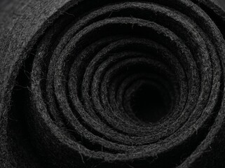 Naklejka premium Abstract spiral texture of dark rolled material with abstract, material