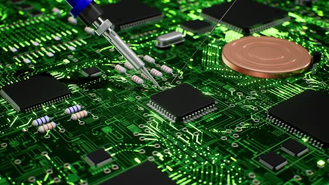 Soldering an Electronic Component on a Circuit Board