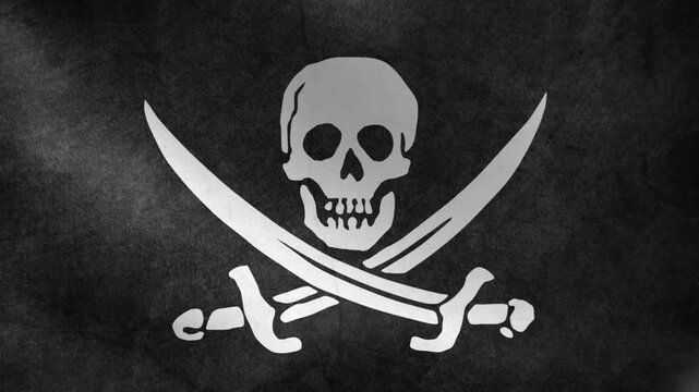 Pirate Flag (Jolly Roger) Flag Seamless Looping Background