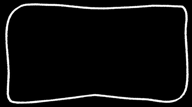 Scribbles Hand drawn white sketchy frame animation on black. 4K Video