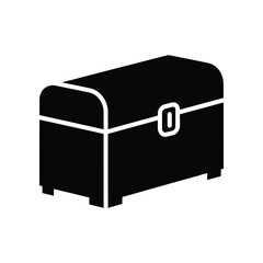Treasure chest in silhouette against a white background with a simple clasp symbolizing wealth discovery and storage © NOYAN STOCK