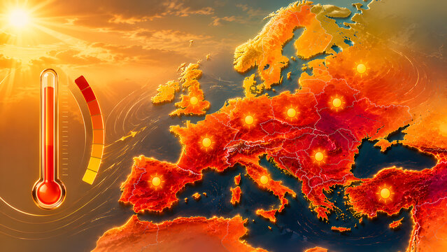 European Heatwave Weather Infographic Design