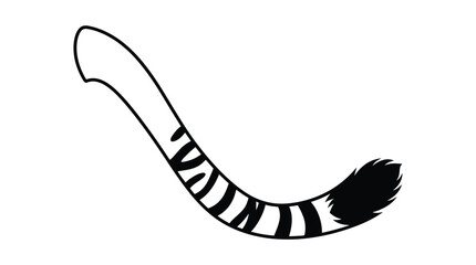Striped feline tail silhouette on a white background © Killer Abbas