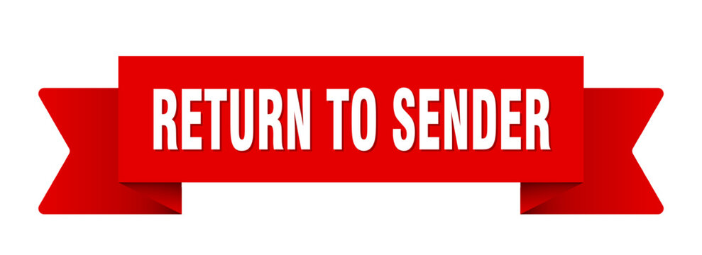 return to sender ribbon isolated on transparent background. return to sender ribbon