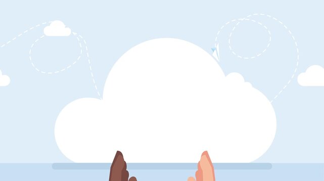 Give me five. Two hands giving a high five. People of different ethnicity making high five salute. Happy businessman collaborating and making an agreement. 2d flat animation. Video