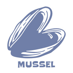 Vintage Hand Drawn Mussel Shellfish Line Art Vector Illustration for Restaurant Menu and T-Shirt Design © klyra illustration