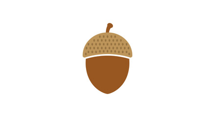 Simple acorn vector icon isolated on white background autumn oak nut symbol © Riky
