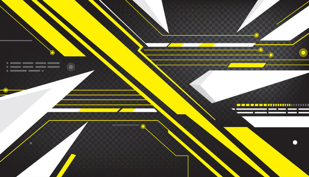 Cyberpunk Abstract Background &ndash; Futuristic Yellow and White Sci-Fi Tech Wallpaper