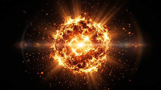 A massive explosion occurs in space