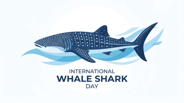 Whale Shark International Day Aquatic Wildlife Illustration