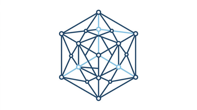 Geometric wireframe dodecahedron vector illustration.