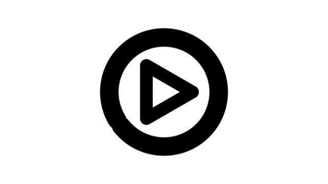 Loading Circle Around Play Button representing Video Buffering Loading and Waiting 4k Motion Graphics Video Footage Animation