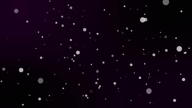 Floating white particles drifting softly over a dark purple background loop.