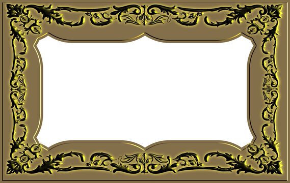 Hand drawn vintage gold certificate border ornate frame vector