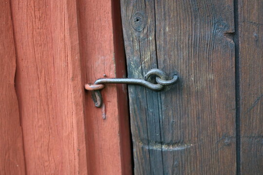 old wooden door with lock