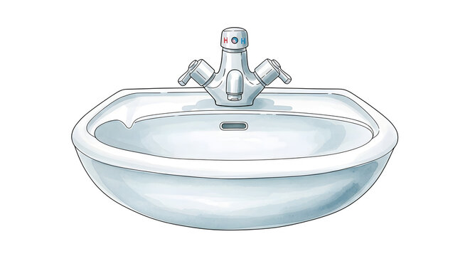 A bathroom sink with a modern faucet is placed in a clean environment.