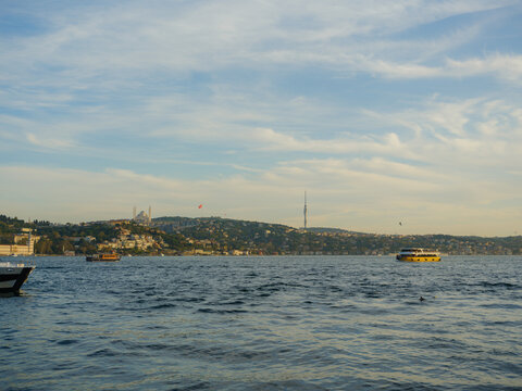 Sunset view of Golden Horn in Istanbul 