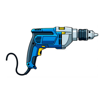 Electric drill on white background Labor day