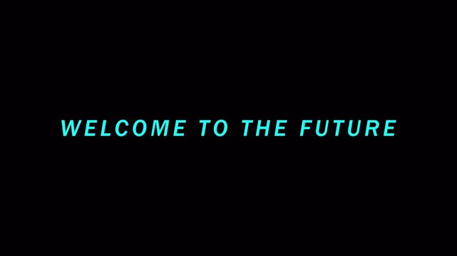 4k seamless looping welcome to the future text for cinema title, banner.welcome to the future text word animation on  simple background.