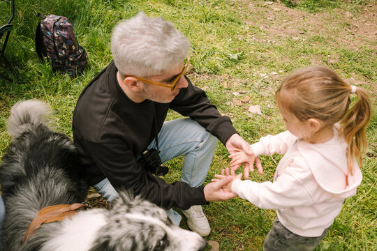 Uncle And Niece Outdoors