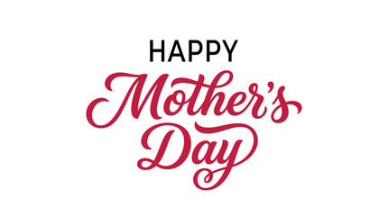Mother's Day greeting card with elegant red cursive text © ABUL