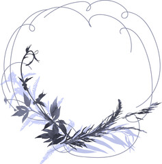 Fototapeta premium purple elegant grass frame