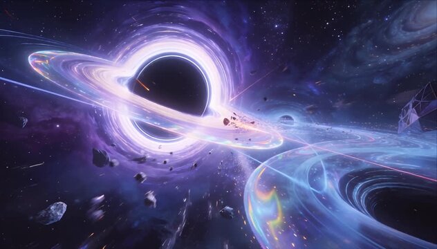 Black Hole Cosmic Ring Space Galaxy Universe Nebula Star Abstract Background Tunnel Purple Science Fiction Deep Space Asteroid Field Searchable SEO Title