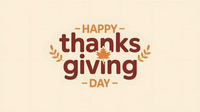 Happy thanksgiving day greeting card design with maple leaf and autumn leaves decoration