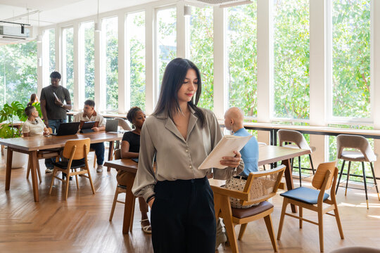 Busy Coworking Space With People in the Afternoon