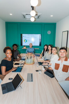 Portrait of Team Members in a Modern Meeting Room