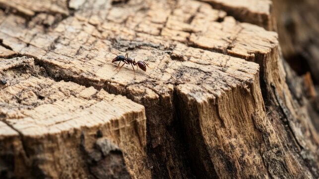 Close up of a weathered and cracked texture on an old wooden tree stump or log