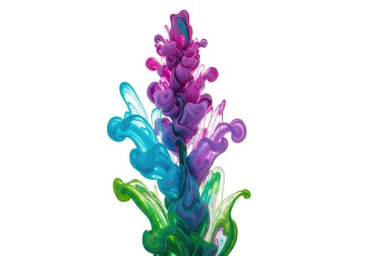 Vibrant swirls of liquid paint merge in a dynamic display of fluid abstract expressionism, creating ethereal blooming flowers in a garden, blooming, abstract, wallpaper