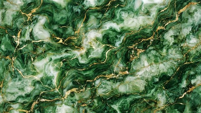 Luxury Green Marble Texture with Gold Veins Background