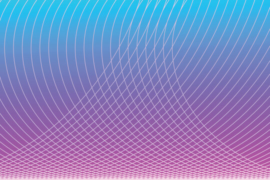 Abstract background, with intersecting white, curved lines on, a blue to, purple gradient, geometric, mesh pattern with, moire effect