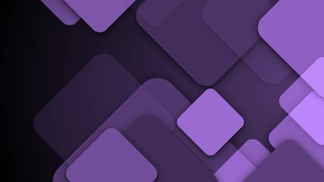 Abstract geometric background with overlapping rounded squares and soft shadows animation